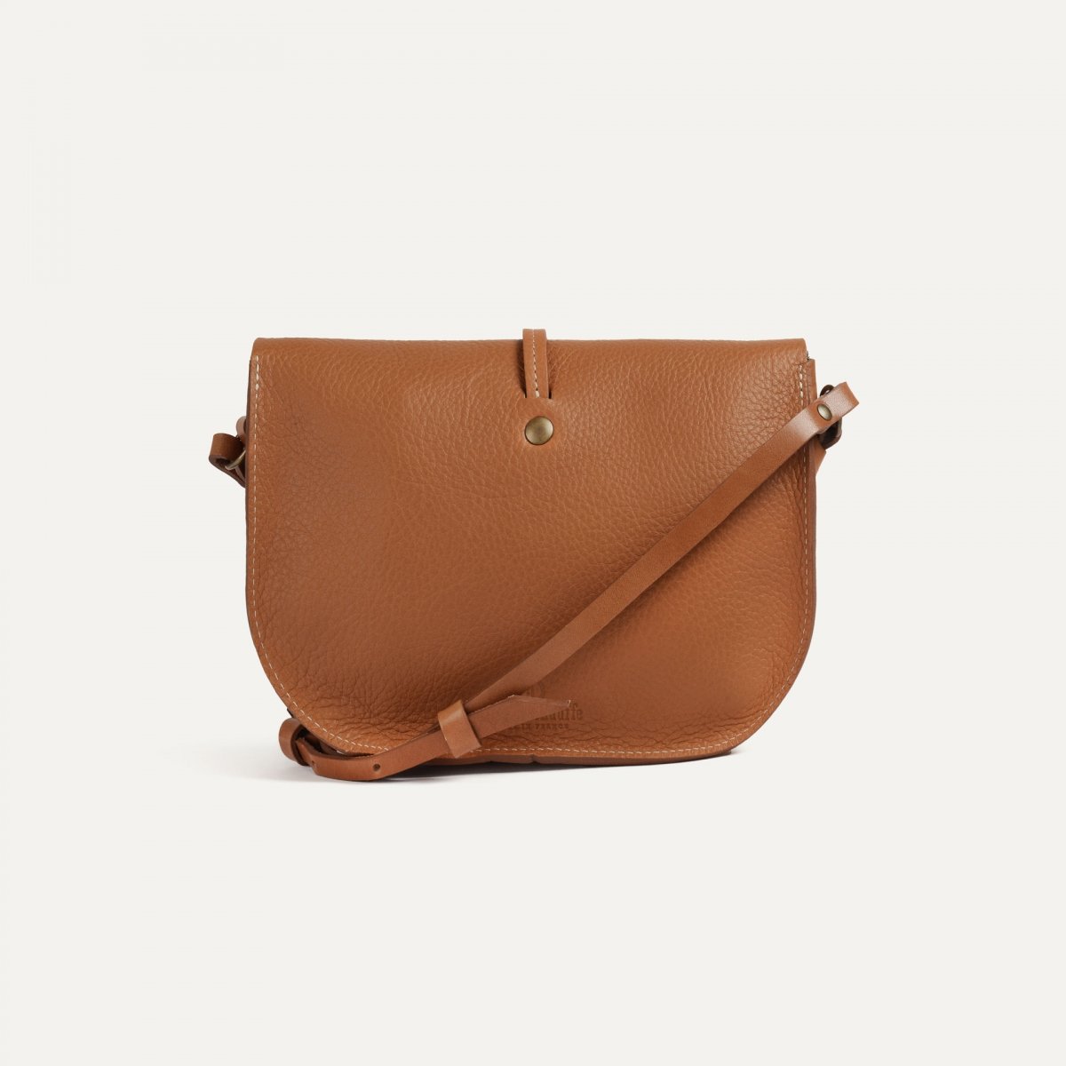 Bleu De Chauffe Mini Sac Postier Java - Miel - Sac Pochette Cuir Femme - Made In France