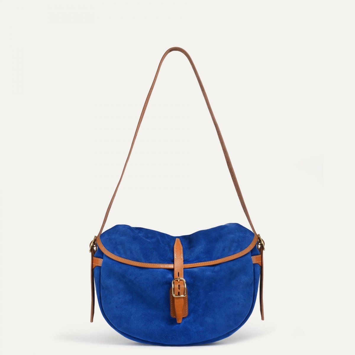 bleu de chauffe Musette du pêcheur demi-lune Margot - Bleu suede