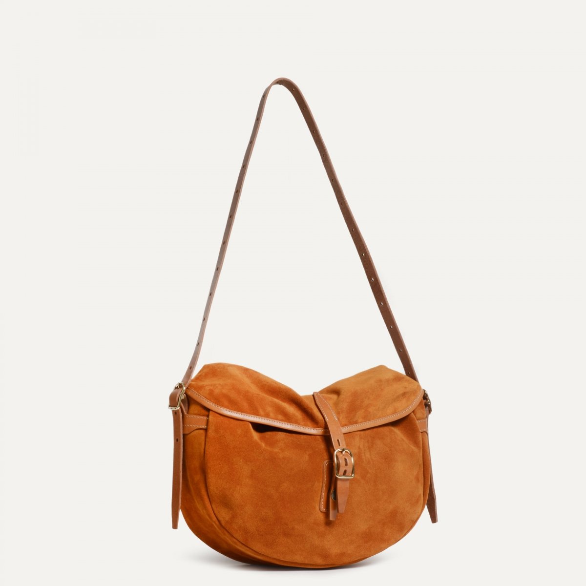 Bleu De Chauffe Musette Du Pêcheur Demi Lune Margot - Ocre Suede