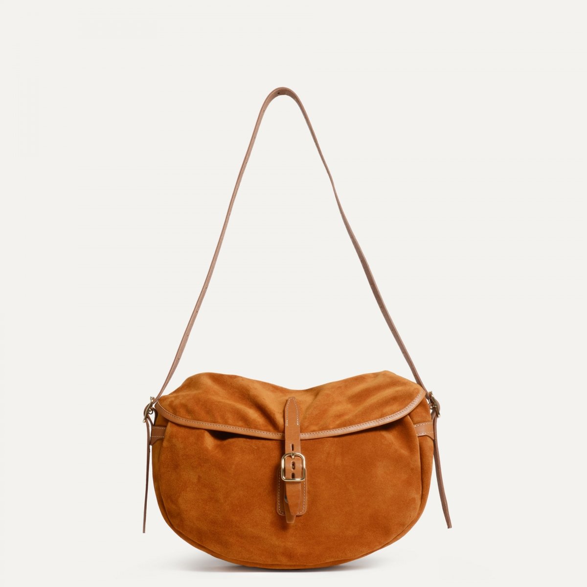 bleu de chauffe Musette du pêcheur demi lune Margot - Ocre Suede