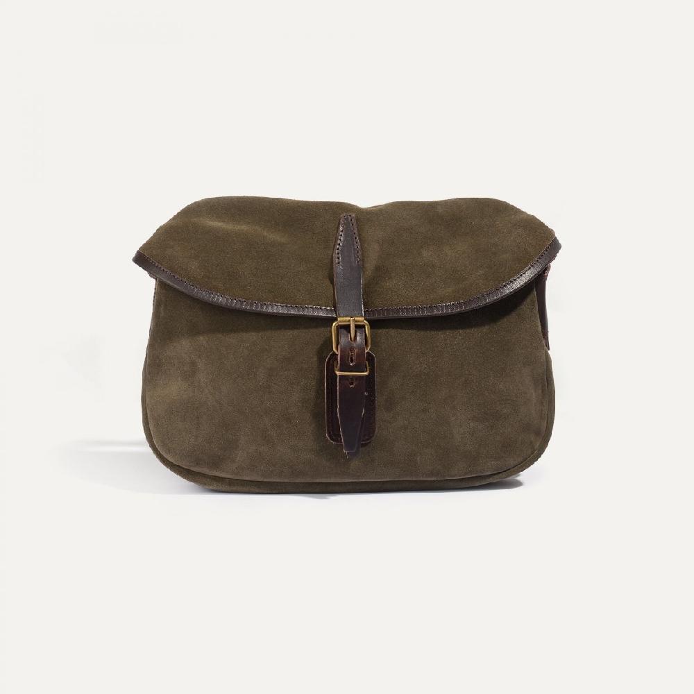 Bleu De Chauffe Musette Du Pêcheur XS / Cuir Velours - Musk - Sac Besace Cuir