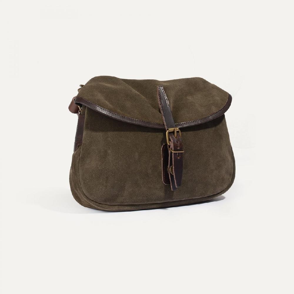 Bleu De Chauffe Musette Du Pêcheur XS / Cuir Velours - Musk - Sac Besace Cuir