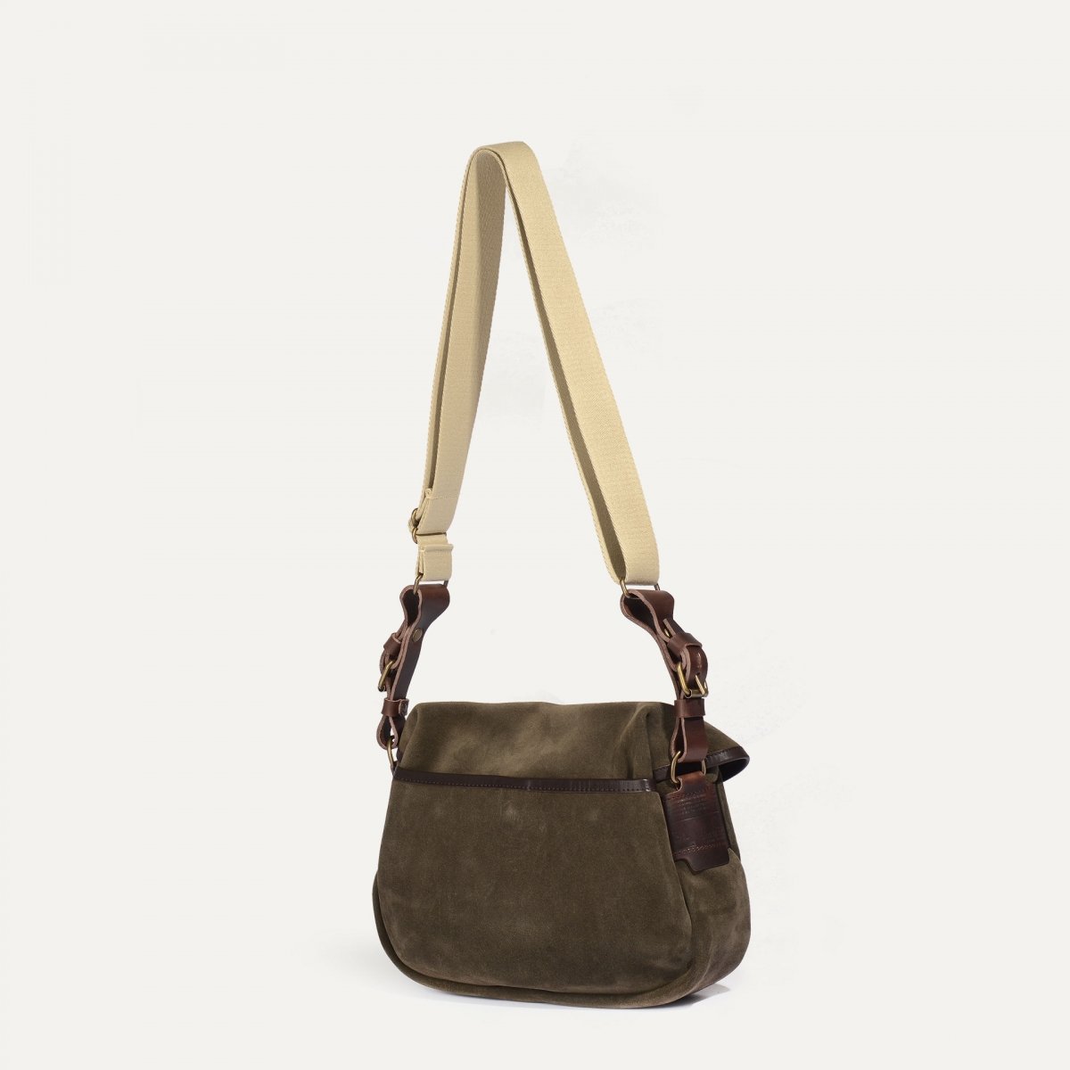 Bleu De Chauffe Musette Du Pêcheur XS / Cuir Velours - Musk - Sac Besace Cuir
