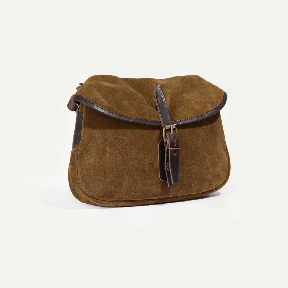 bleu De Chauffe Musette Du Pêcheur XS / Cuir Velours - Tabacco - Sac Besace Cuir