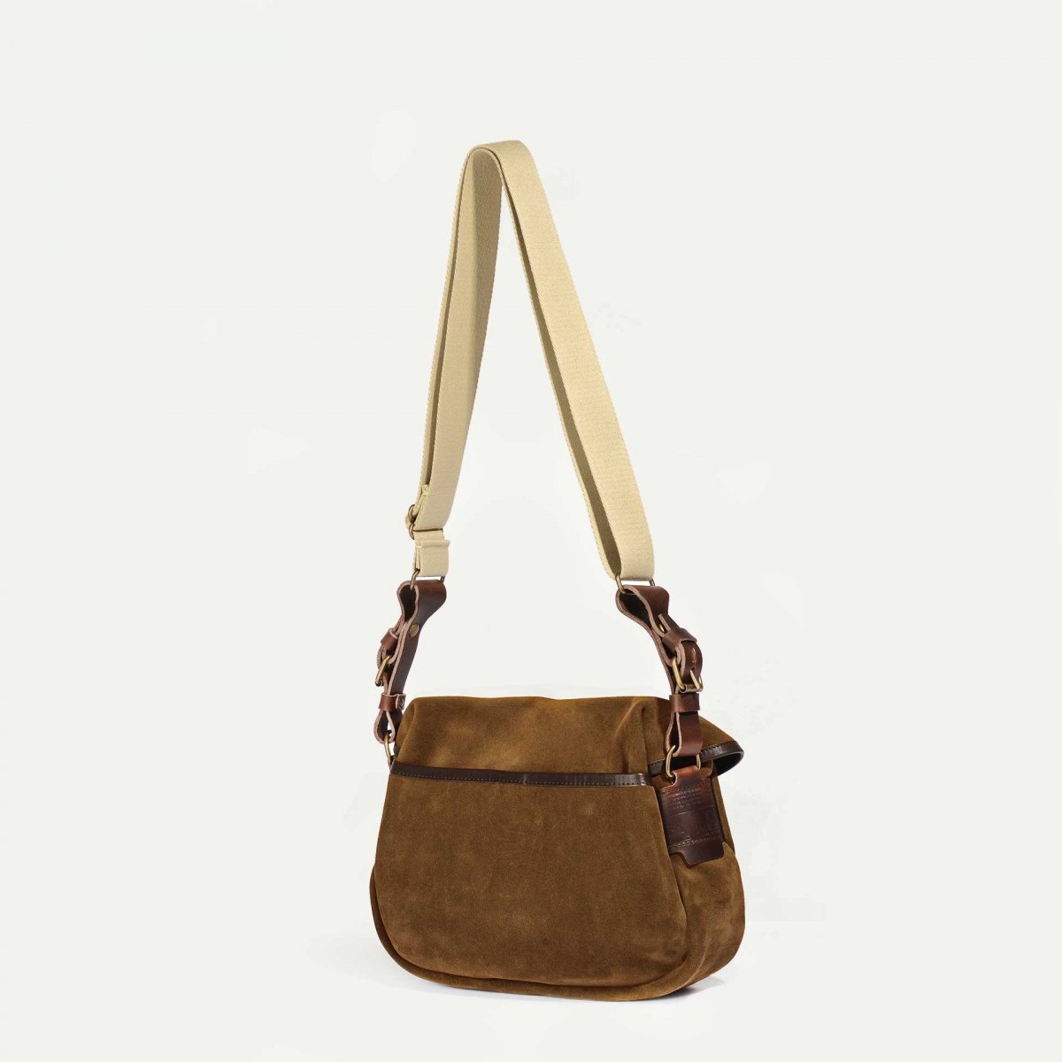 bleu De Chauffe Musette Du Pêcheur XS / Cuir Velours - Tabacco - Sac Besace Cuir