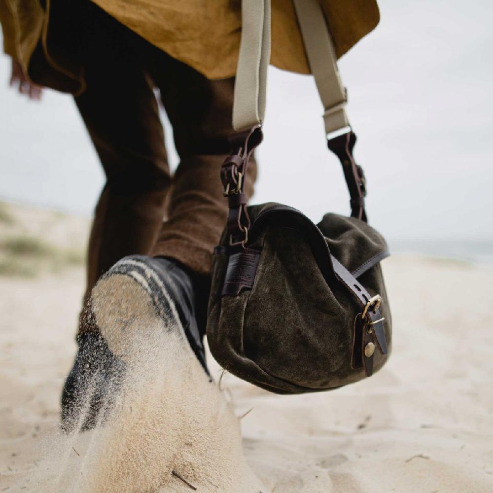 Bleu De Chauffe Musette Du Pêcheur XS / Cuir Velours - Tilleul