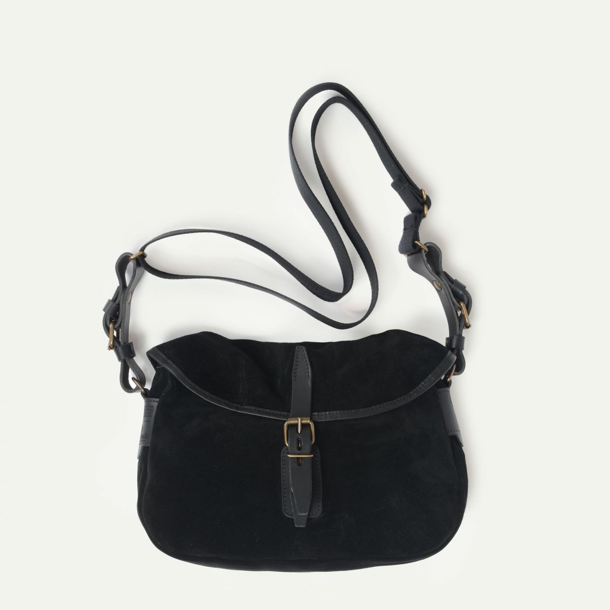 Bleu De Chauffe Musette Du Pêcheur XS / Noir - Sac Besace Cuir Homme Et Femme - Bleu De Chauffe