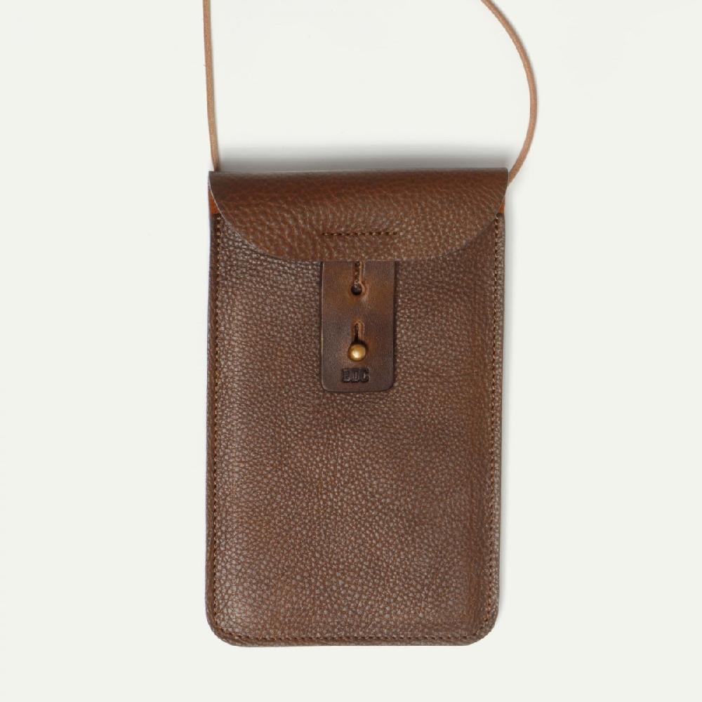 Bleu De Chauffe Pochette Telephone Portable - Cartalo - Marron - Etui Telephone En Cuir - Mini Sac Bandoulière Cuir