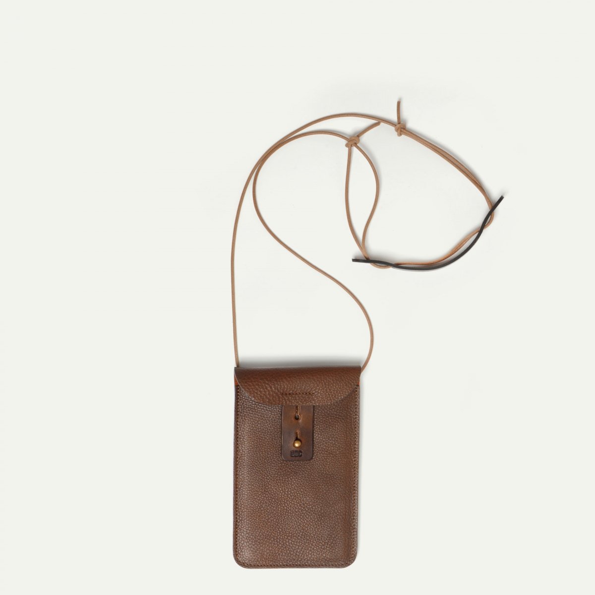 bleu de chauffe Pochette telephone portable - Cartalo - Marron - Etui telephone en cuir - Mini sac bandoulière cuir