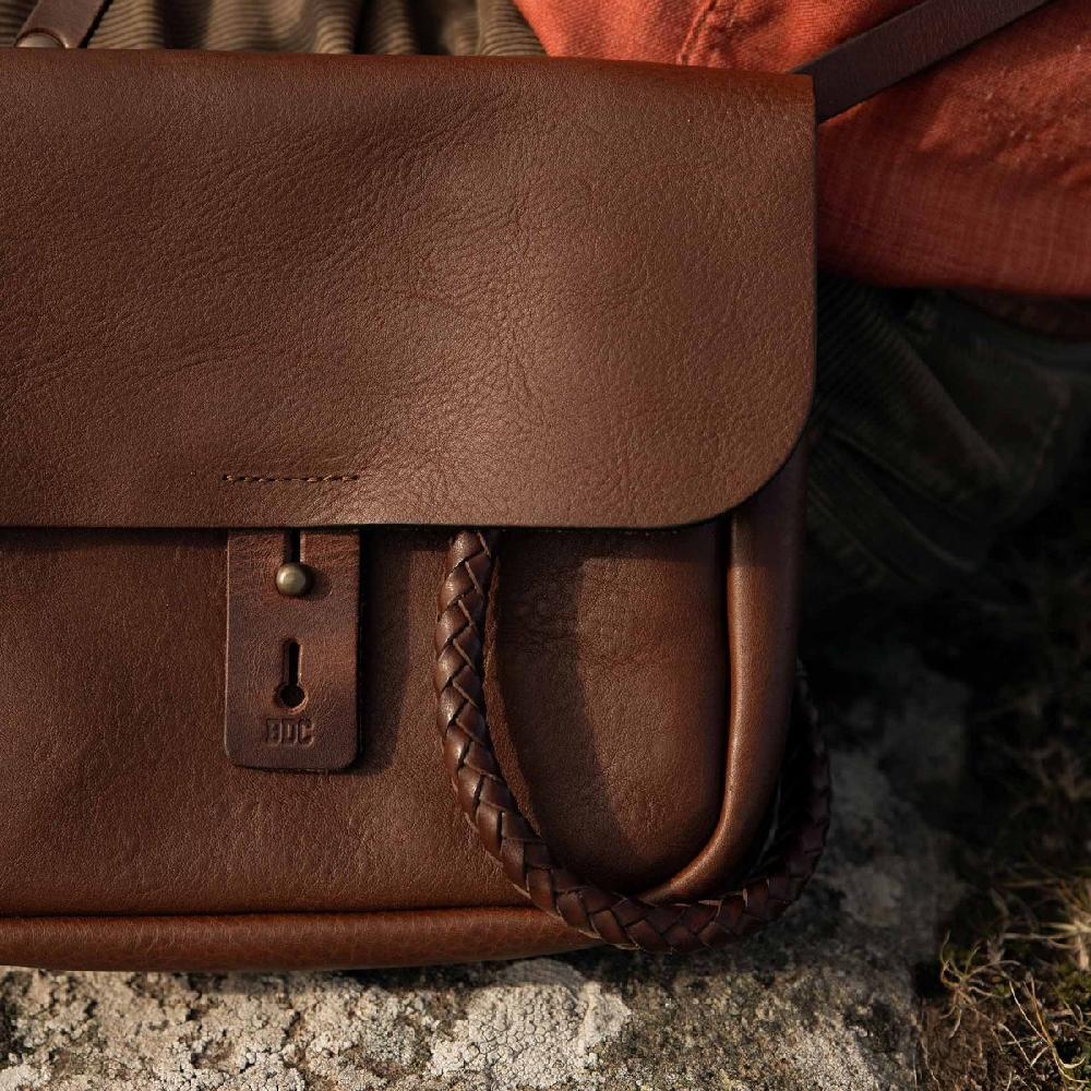 Bleu De Chauffe Porte Clé Cuir Tressé Hook L - Marron Brun