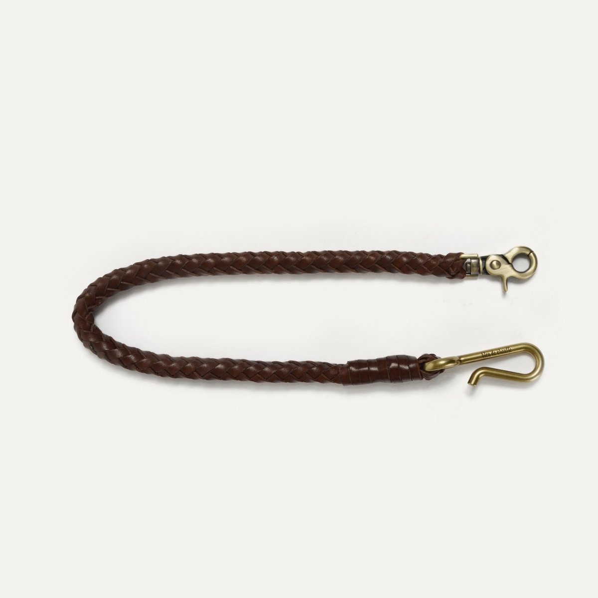 bleu de chauffe Porte clé cuir tressé Hook L - Marron brun