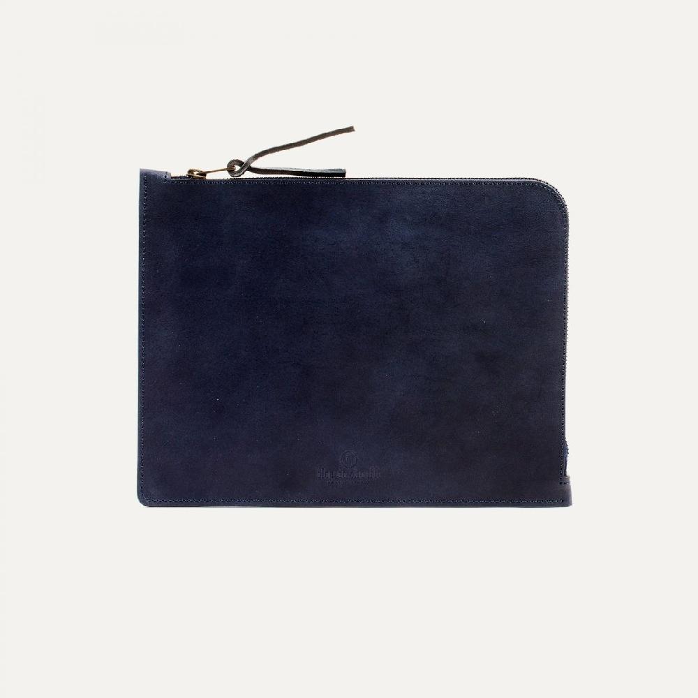 Bleu De Chauffe Porte IPad Cuir Joe - Pain Brûlé - Made In France
