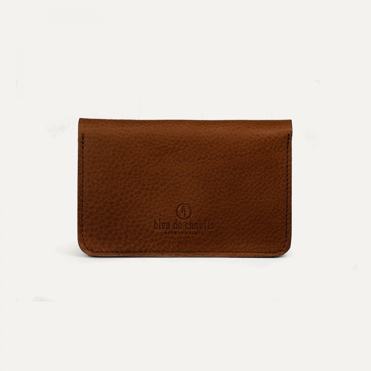 Bleu De Chauffe Portefeuille Cuir Grisbi - Format Carte D'identité I Made In France
