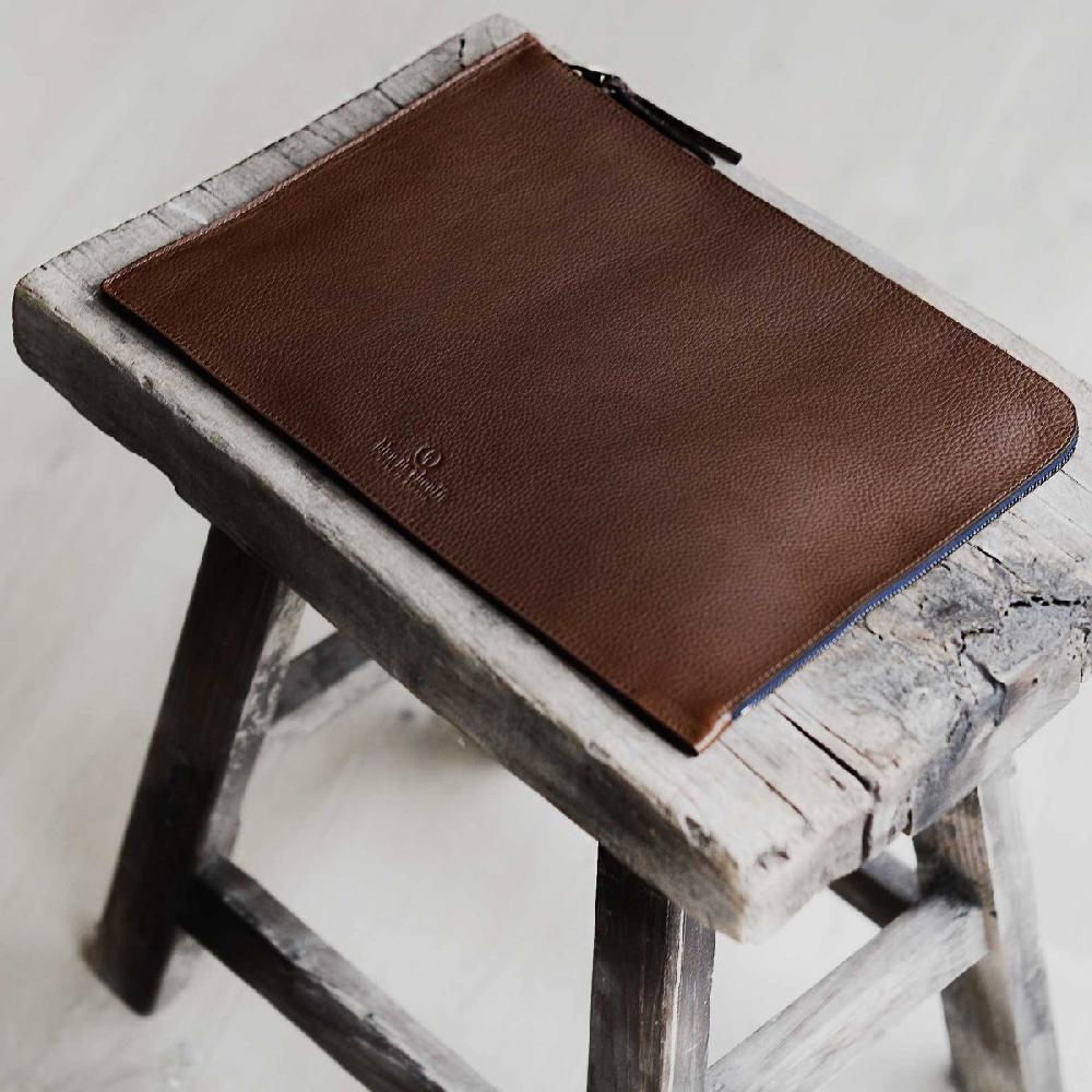 Bleu De Chauffe Protection Ordinateur Jim 13 - Cuba Libre - Pochette Homme Cuir