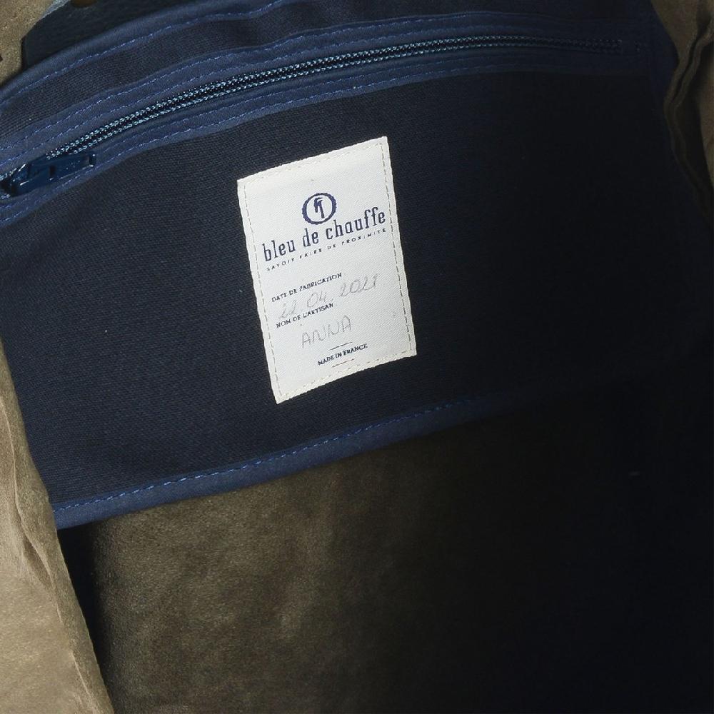 Bleu De Chauffe Sac à Dos Camp / Cuir Velours - Musc I Fabriqué En France