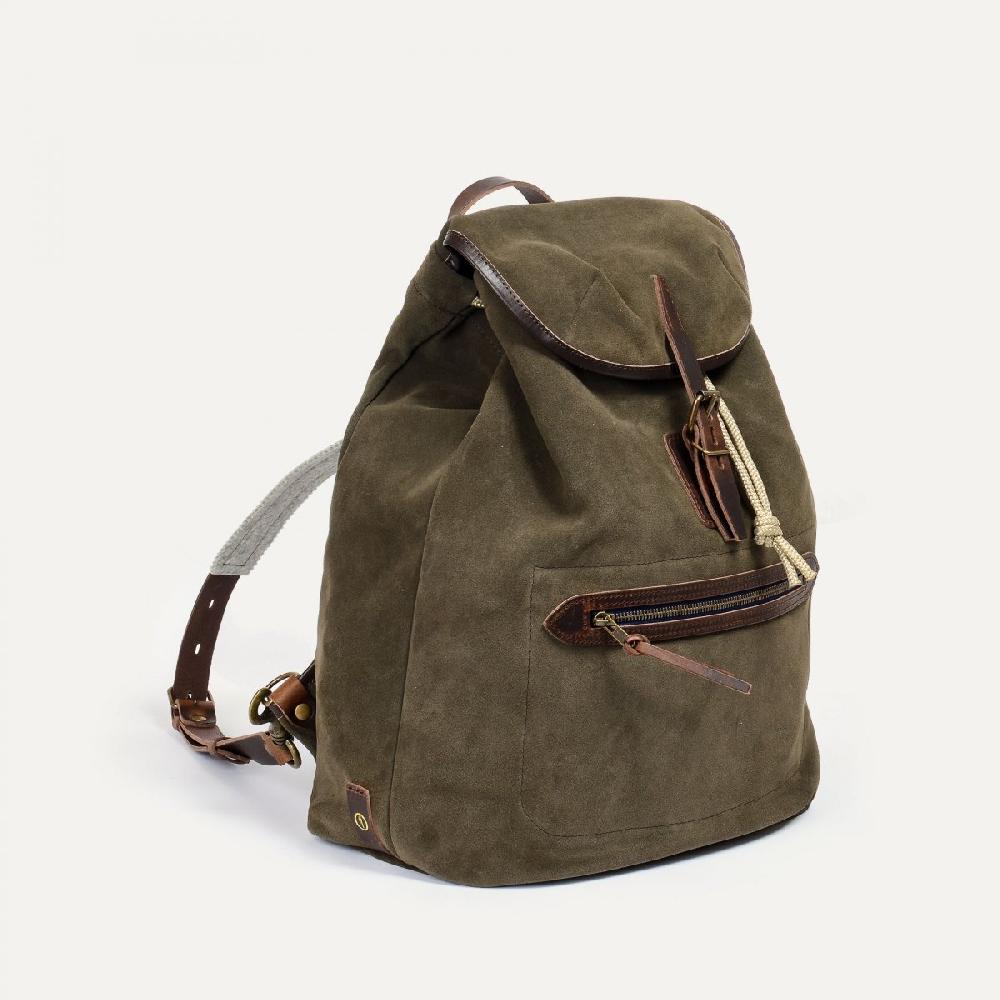 bleu de chauffe Sac à dos Camp / Cuir Velours - Musc I Fabriqué en France