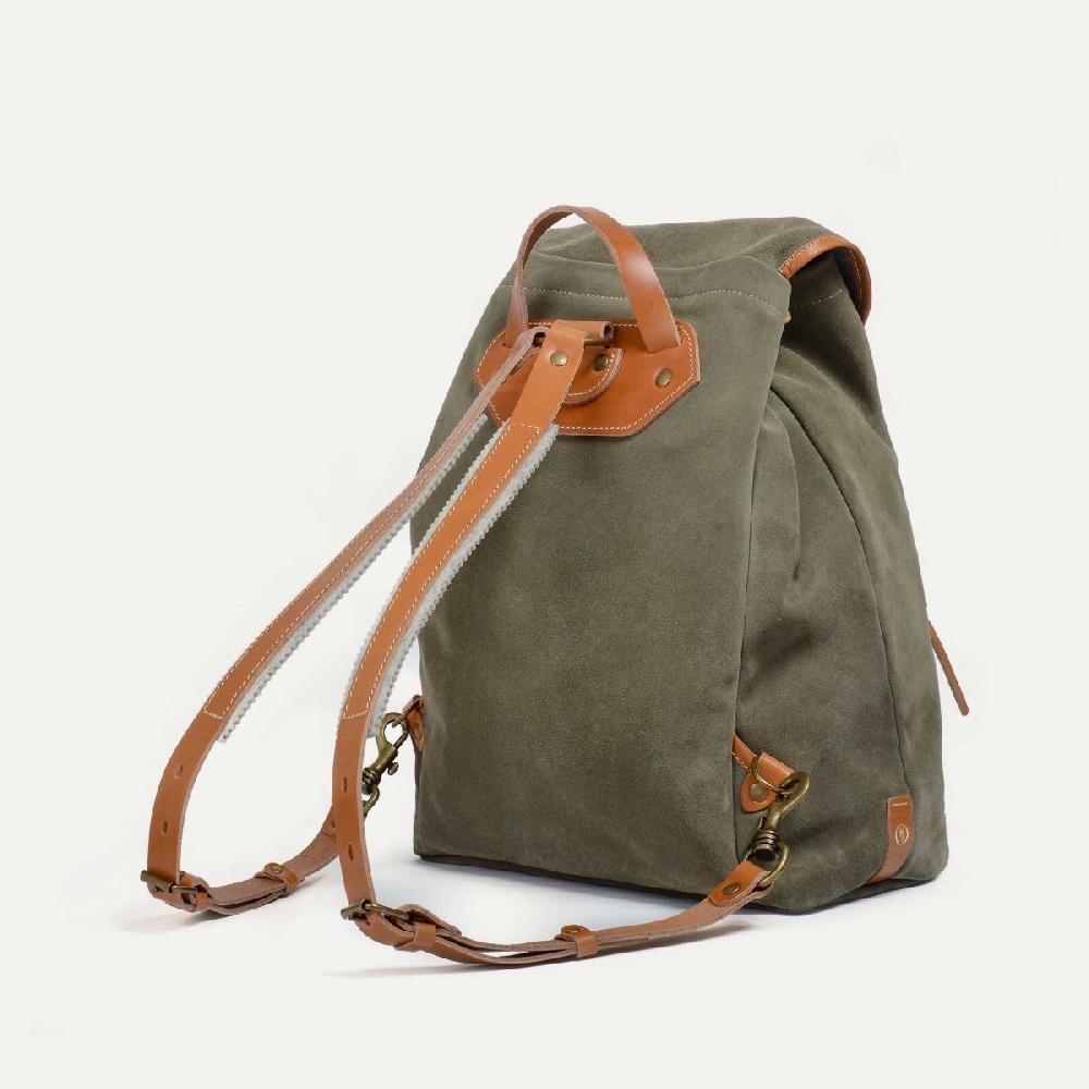 Bleu De Chauffe Sac à Dos Camp / Cuir Velours - Vert Bouleau - Sac à Dos Léger Vintage Et Pratique Pour Homme Et Femme Sac Made In France