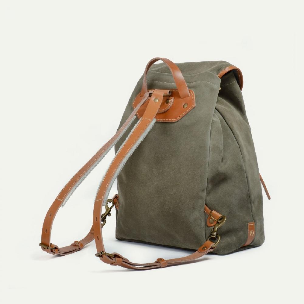 Bleu De Chauffe Sac à Dos Camp / Cuir Velours - Vert Bouleau - Sac à Dos Léger Vintage Et Pratique Pour Homme Et Femme Sac Made In France