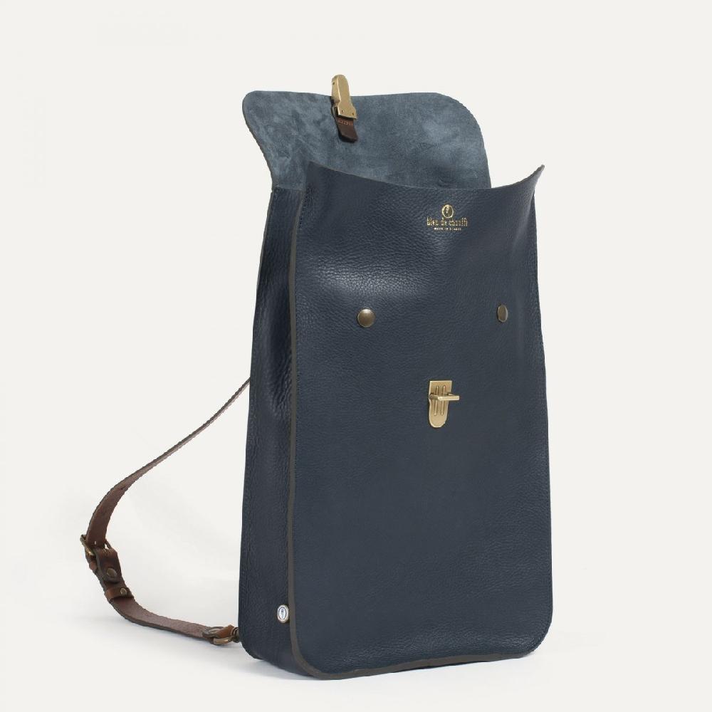 Bleu De Chauffe Sac à Dos En Cuir Pour Homme I Made In France