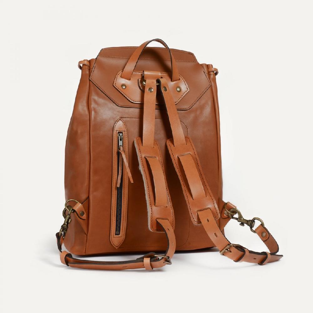 Bleu De Chauffe Sac à Dos Zibeline - Havane - Sac à Dos Cuir Homme Fabriqué En France