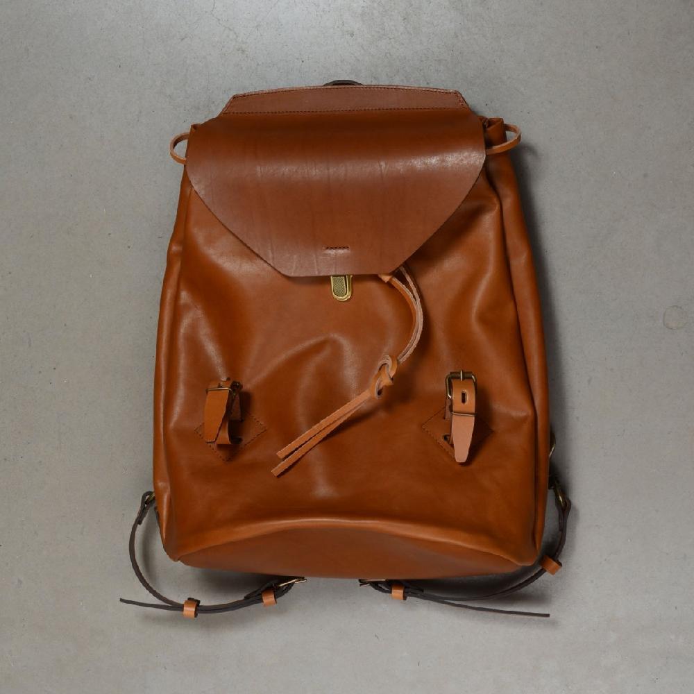 Bleu De Chauffe Sac à Dos Zibeline - Havane - Sac à Dos Cuir Homme Fabriqué En France