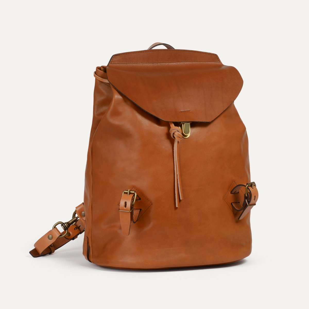 bleu de chauffe Sac à dos Zibeline - Havane - sac à dos cuir homme Fabriqué en France