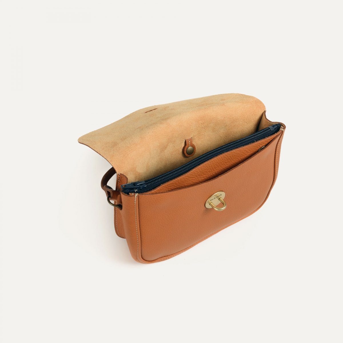 Bleu De Chauffe Sac à Main Cuir Femme Pastis - Miel - Sac Bandoulière Made In France