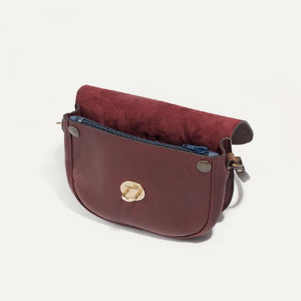 Bleu De Chauffe Sac à Main Femme - Java - Tourbe - Sac Pochette Cuir Femme - Made In France Bleu De Chauffe