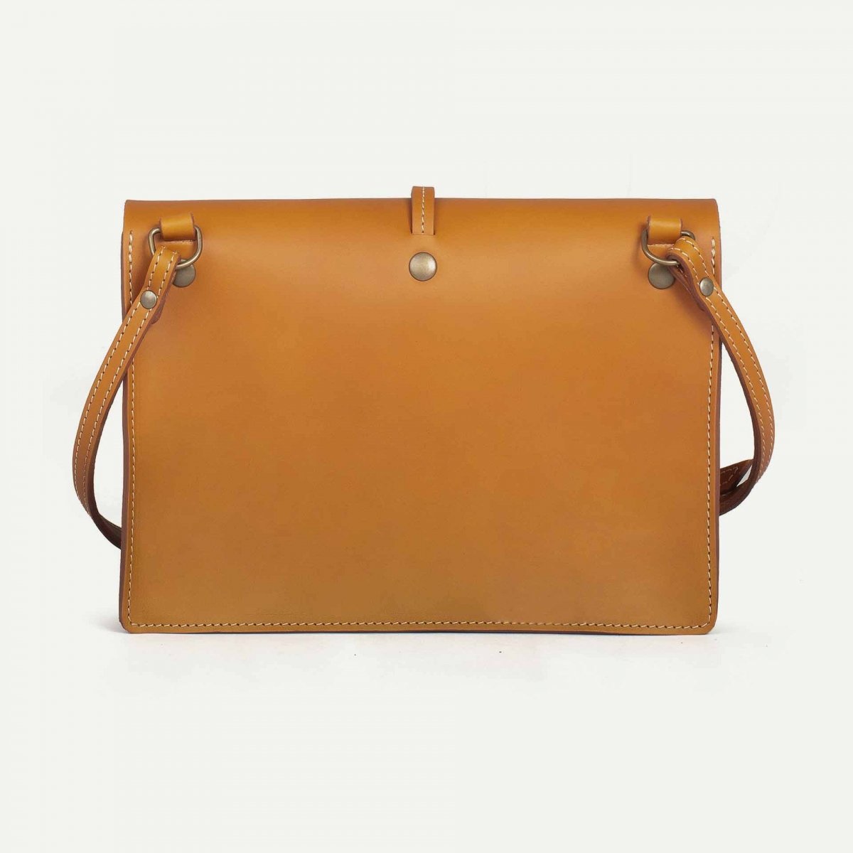 Bleu De Chauffe Sac à Main Pochette Cuir Femme Jordi - Miel - Fabriqué En France