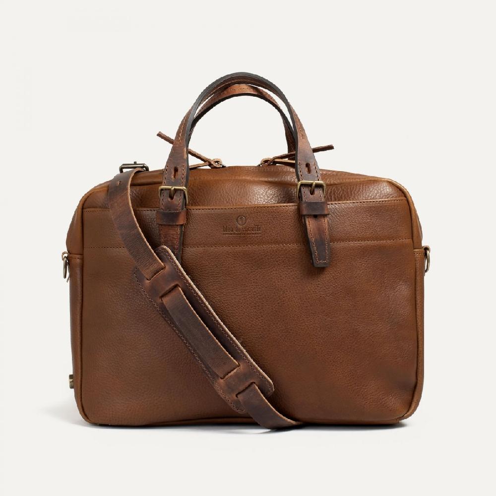 Bleu De Chauffe Sac Business Folder - Cuba Libre - Sacoche Ordinateur En Cuir - Fabriqué En France