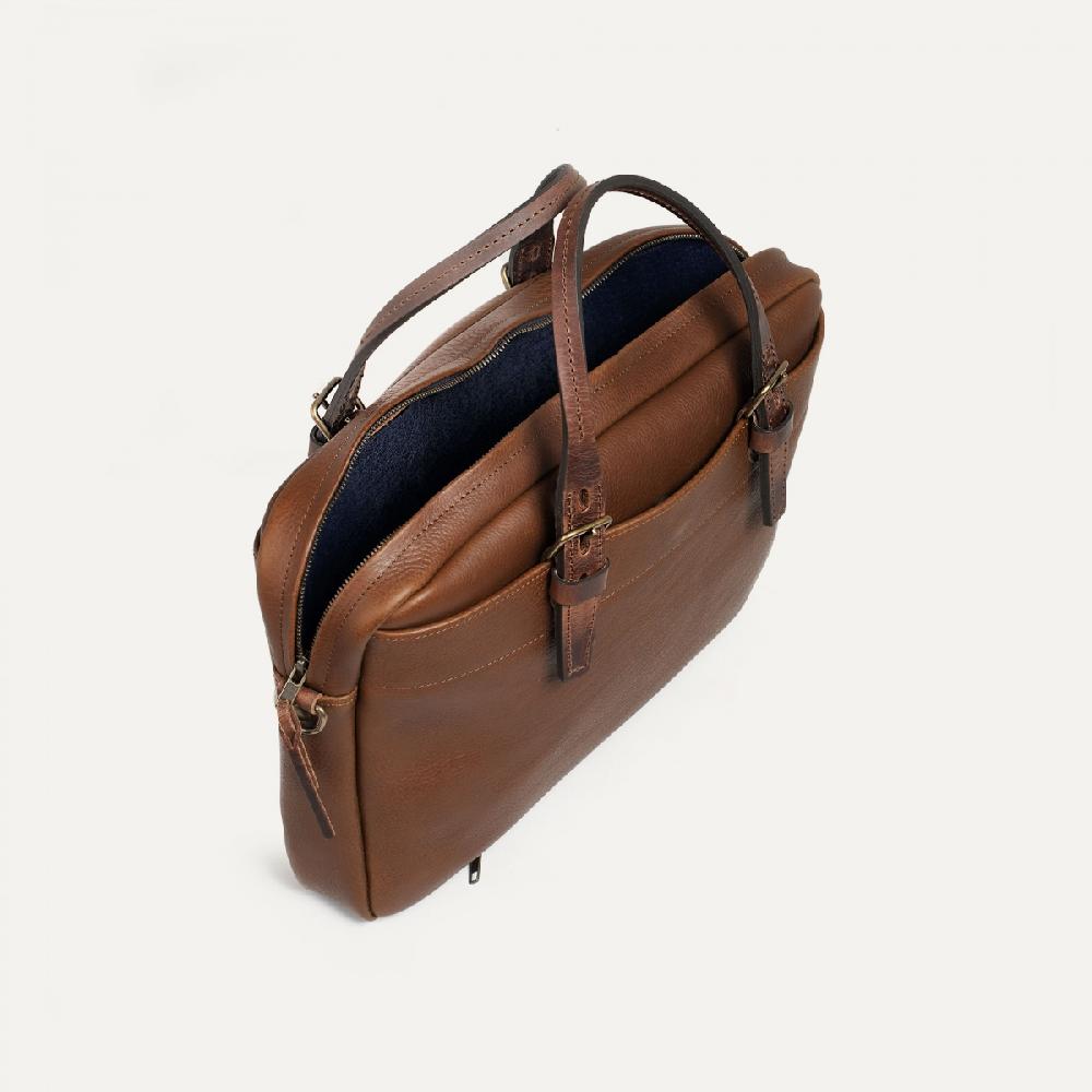Bleu De Chauffe Sac Business Folder - Cuba Libre - Sacoche Ordinateur En Cuir - Fabriqué En France