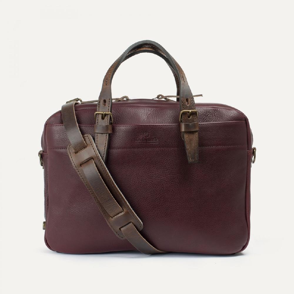 Bleu De Chauffe Sac Business Folder - Tourbe - Sac Ordinateurs Sac Porte Document Cuir Homme - Made In France