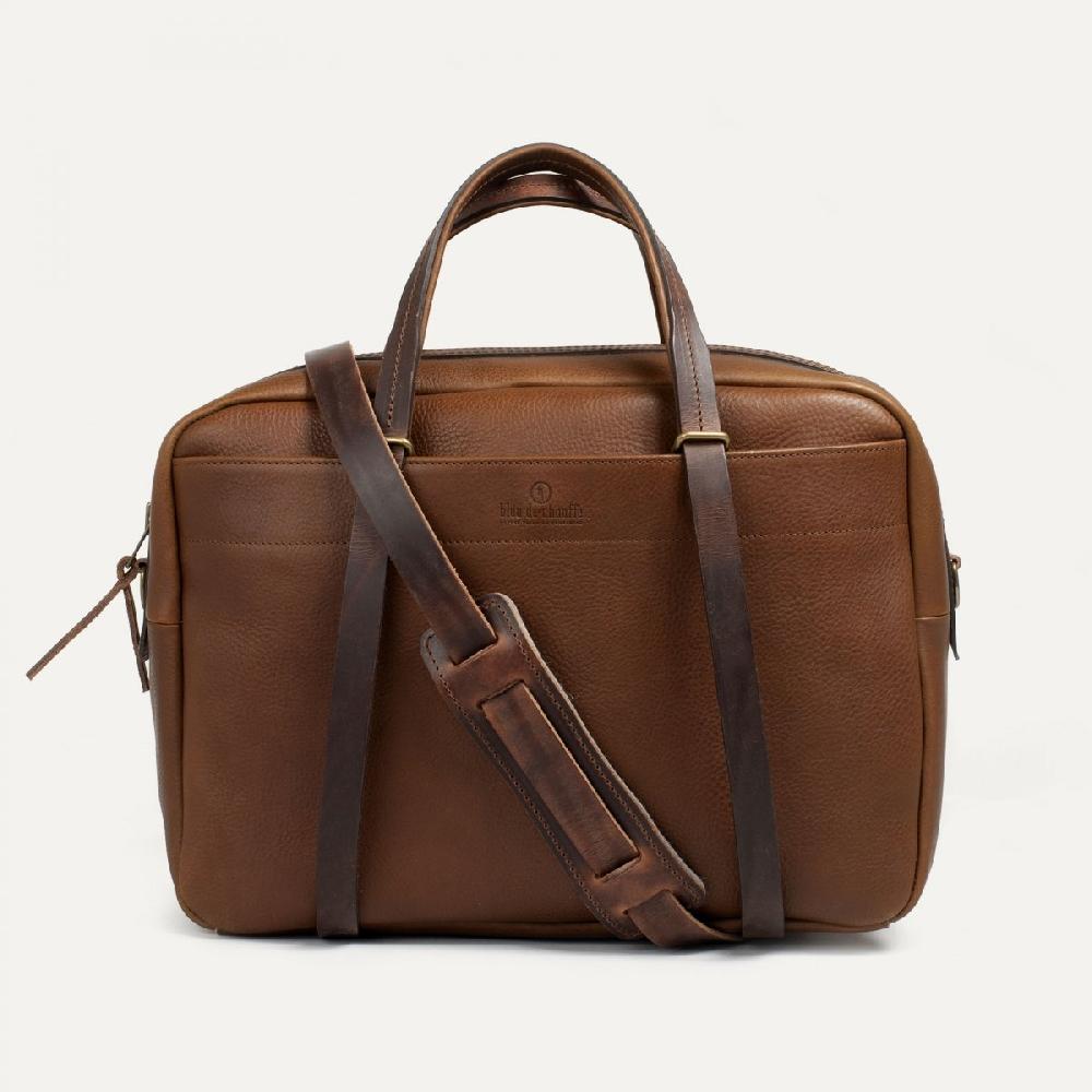 Bleu De Chauffe Sac Business Report - Cuba Libre - Sac Porte Ordinateur En Cuir Homme Fabriqué En France