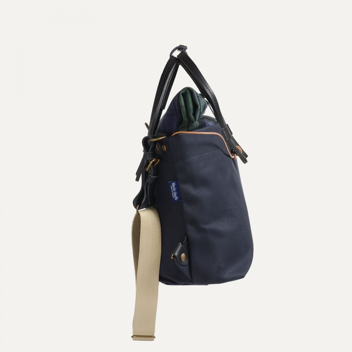 Bleu De Chauffe Sac Business Woody - Tartan Bleu Marine - Sac Besace Ordinateur Homme - Sac à Dos Ordinateur Homme