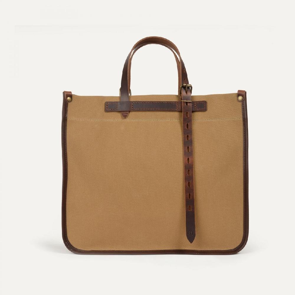 Bleu De Chauffe Sac Cabas BAZAR - Camel - Cabas Maroquinerie Francaise