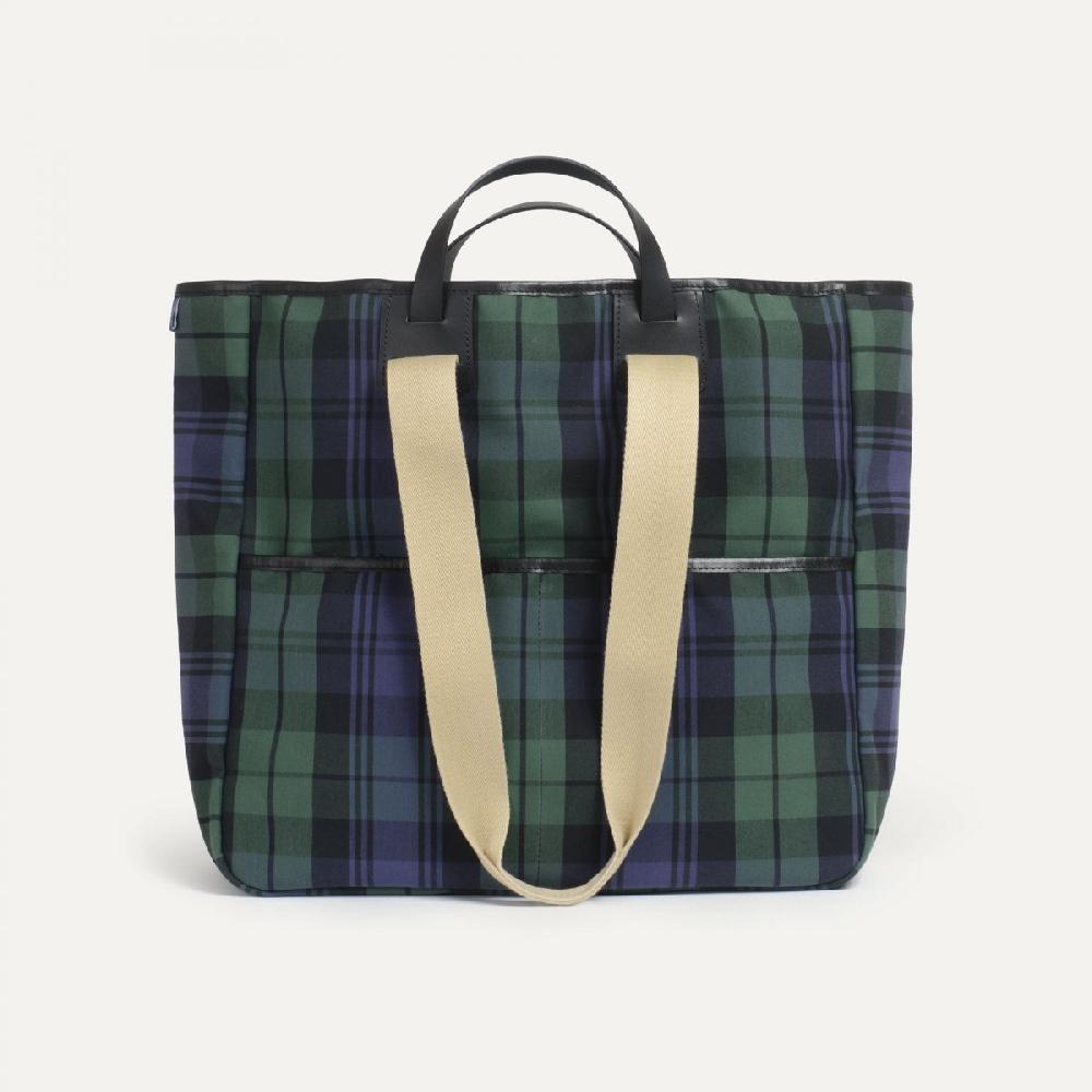 Bleu De Chauffe Sac Cabas Musette Meline - Tartan Marine - Cabas Made In France