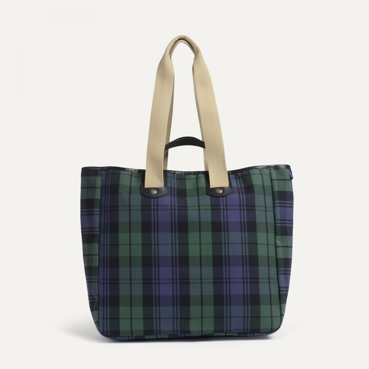 Bleu De Chauffe Sac Cabas Musette Meline - Tartan Marine - Cabas Made In France