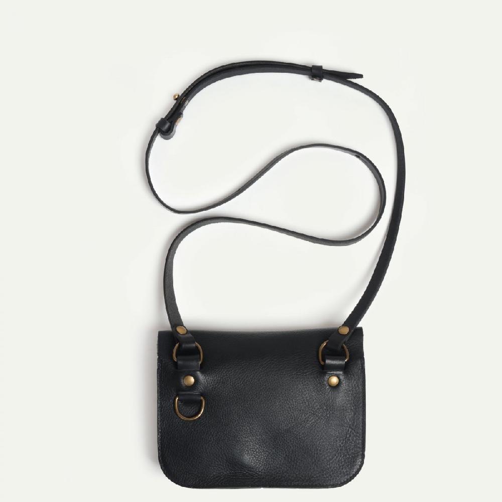 Bleu De Chauffe Sac Cartouchière Carbure - Noir - Sac Besace Cuir - Sac Bandoulière Cuir Homme - Sac à Main Cuir Femme