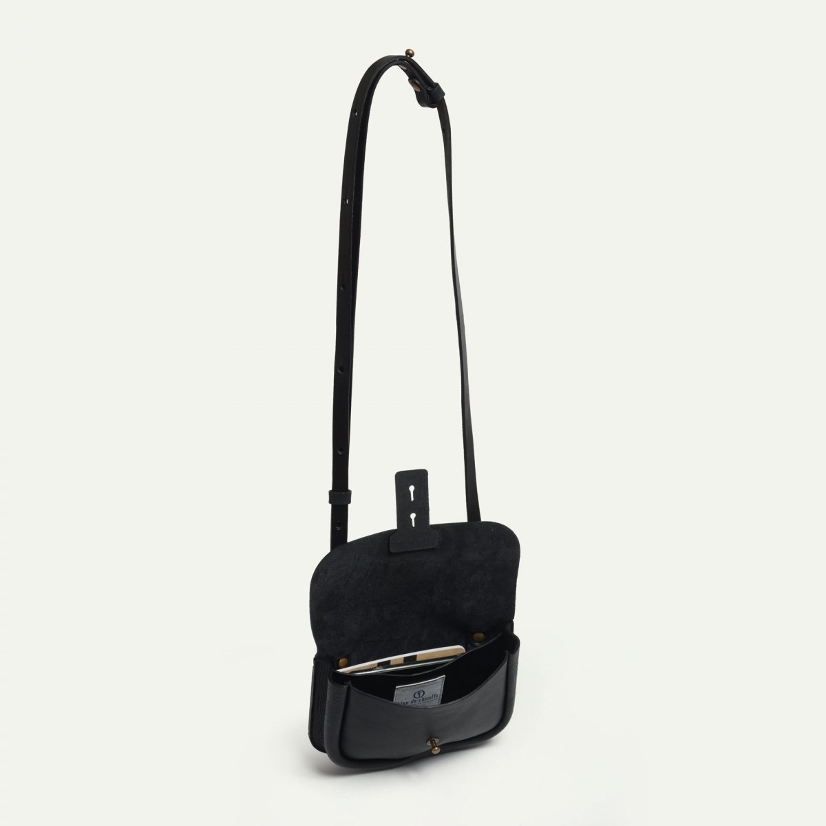 Bleu De Chauffe Sac Cartouchière Carbure - Noir - Sac Besace Cuir - Sac Bandoulière Cuir Homme - Sac à Main Cuir Femme