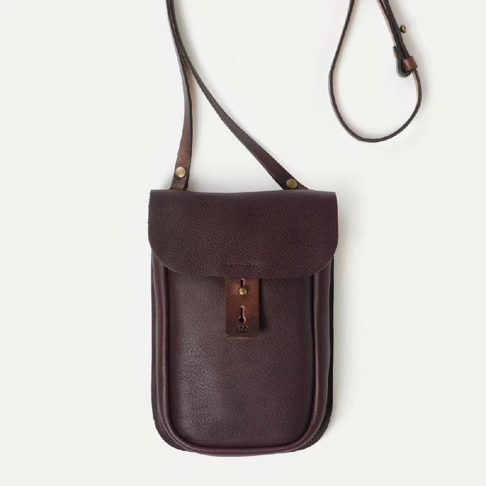 Bleu De Chauffe Sac Cartouchière "Cartel" - Tourbe - Sac Bandoulière Cuir Homme - Sac à Main Cuir Femme