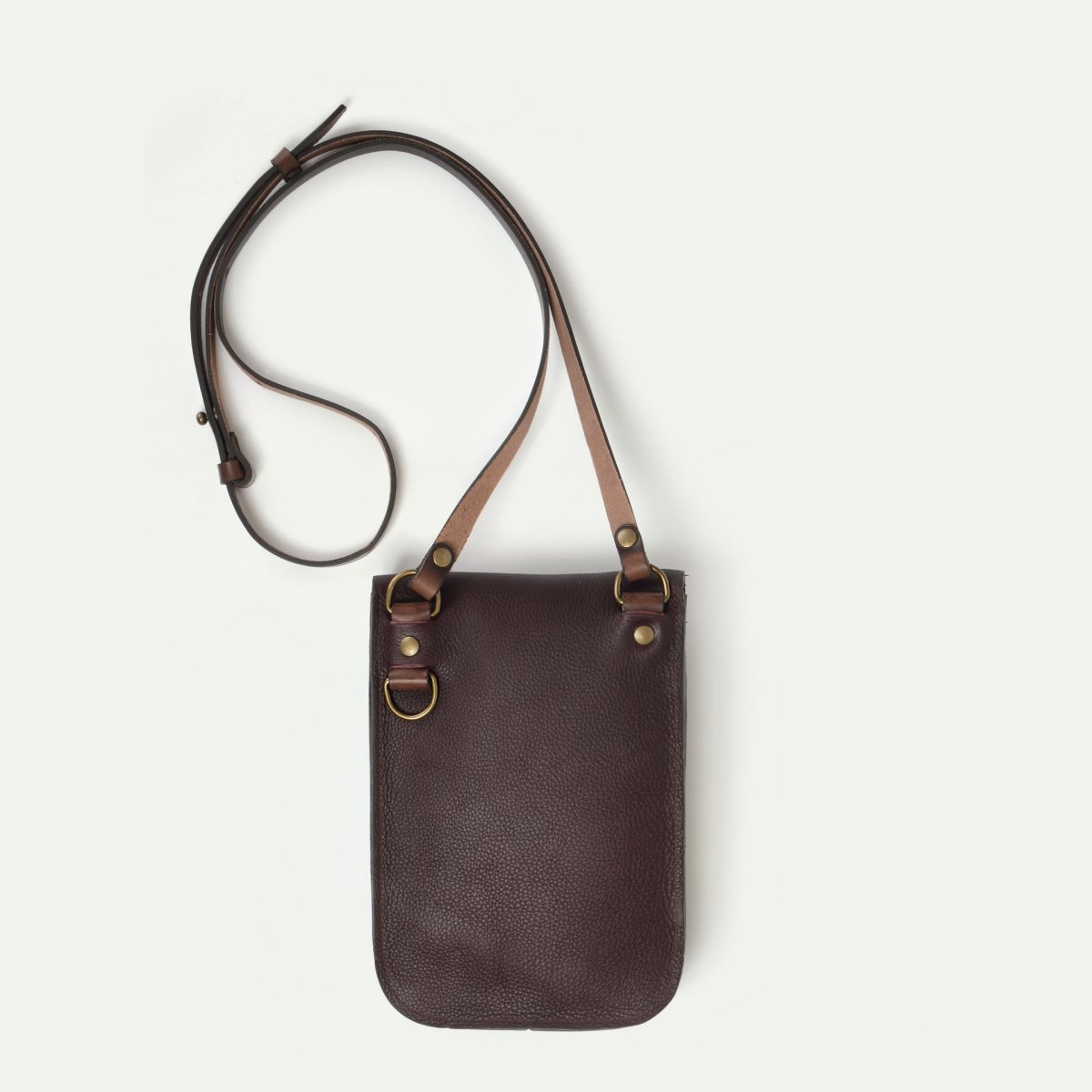 Bleu De Chauffe Sac Cartouchière "Cartel" - Tourbe - Sac Bandoulière Cuir Homme - Sac à Main Cuir Femme