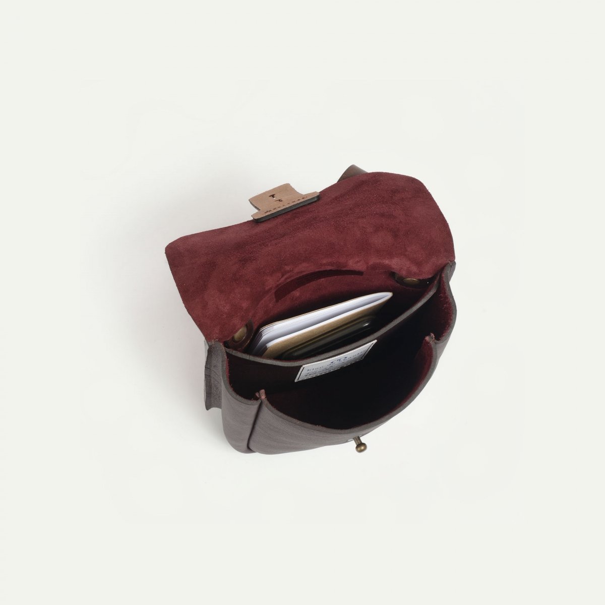 Bleu De Chauffe Sac Cartouchière "Cartel" - Tourbe - Sac Bandoulière Cuir Homme - Sac à Main Cuir Femme