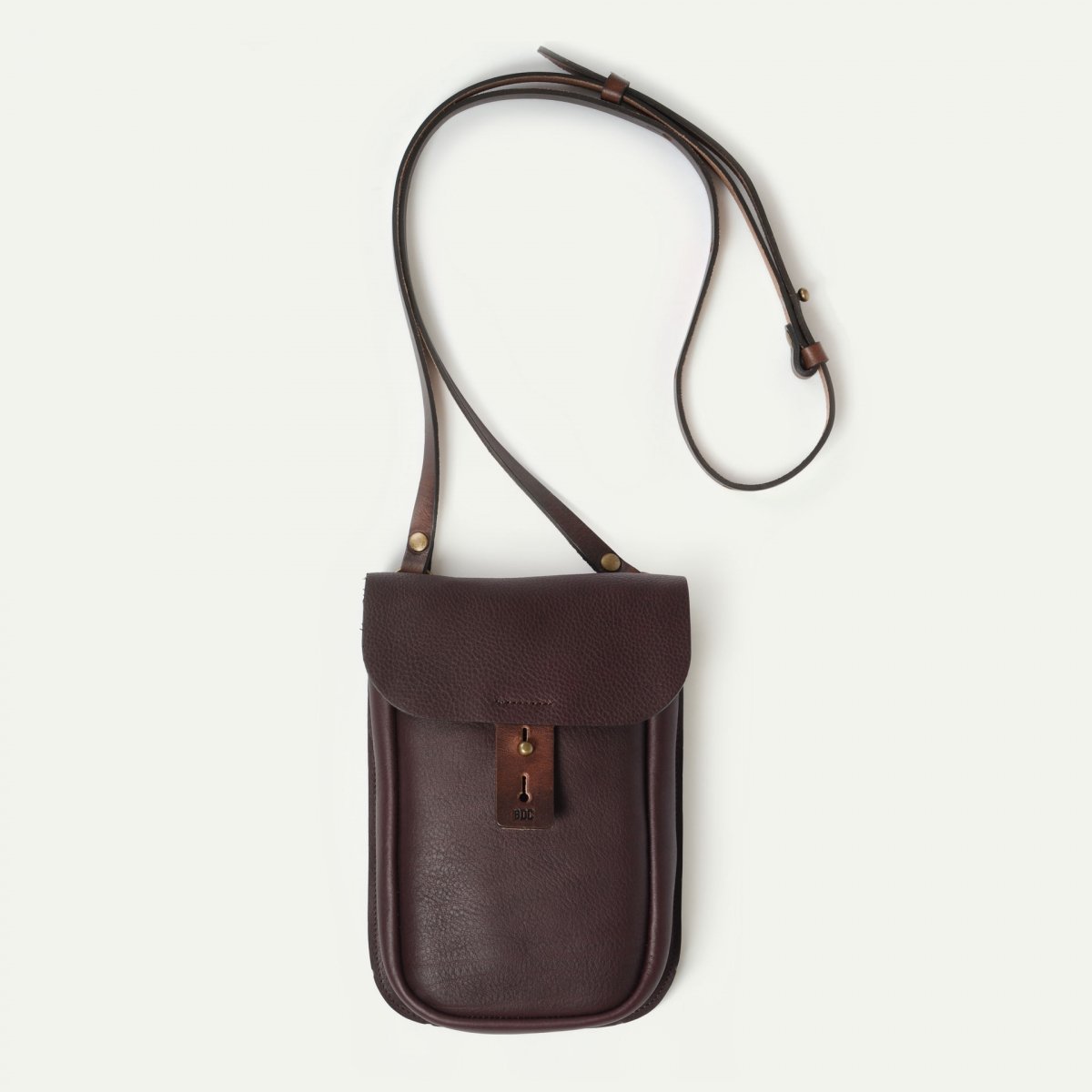 bleu de chauffe Sac Cartouchière "Cartel" - Tourbe - Sac bandoulière cuir Homme - Sac à main cuir Femme