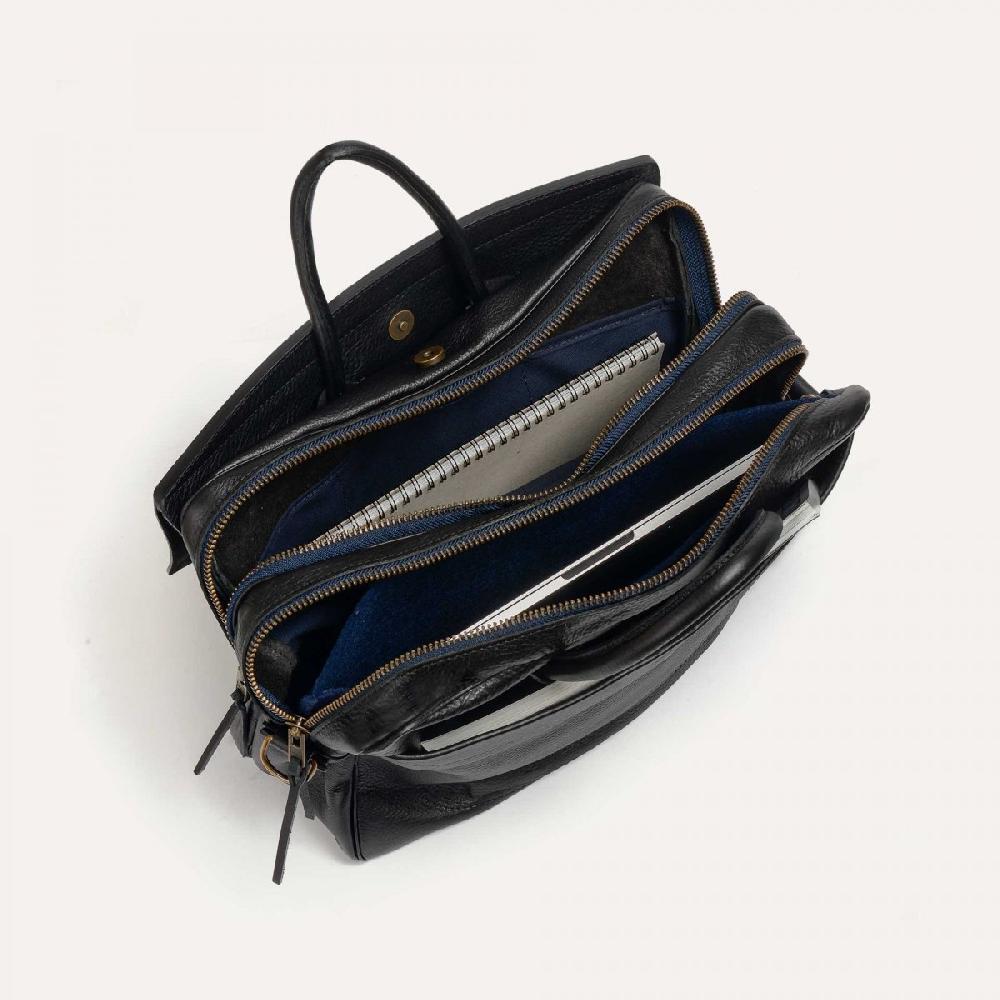 Bleu De Chauffe Sac Cuir Homme Fabriqué En France - Sac Porte Ordinateur ZEPPO Noir - Made In France
