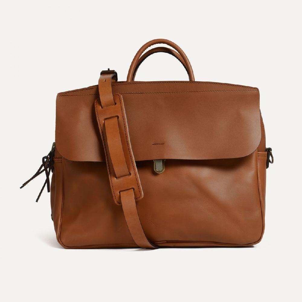 Bleu De Chauffe Sac Cuir Homme Made In France - Sac Business Porte Ordinateur ZEPPO Havane