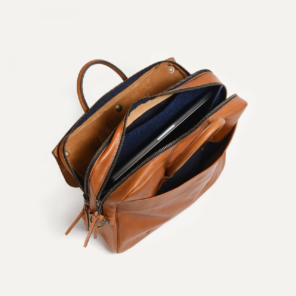 Bleu De Chauffe Sac Cuir Homme Made In France - Sac Business Porte Ordinateur ZEPPO Havane