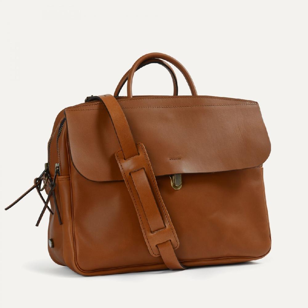 bleu de chauffe Sac cuir homme made in France - Sac business porte Ordinateur ZEPPO Havane