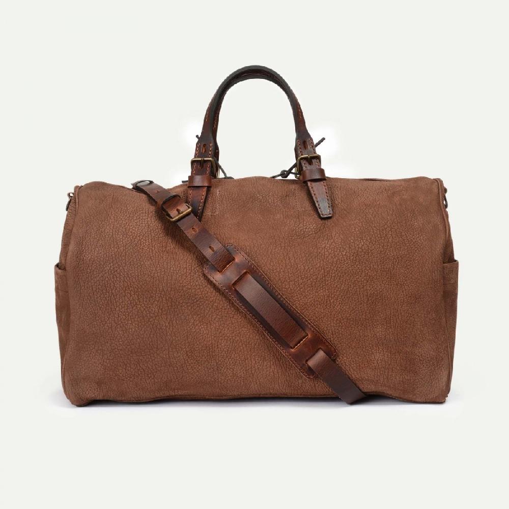 Bleu De Chauffe Sac De Voyage En Cuir Homme HOBO - Marron - Sac Weekend Tendance - Fabriqué En France