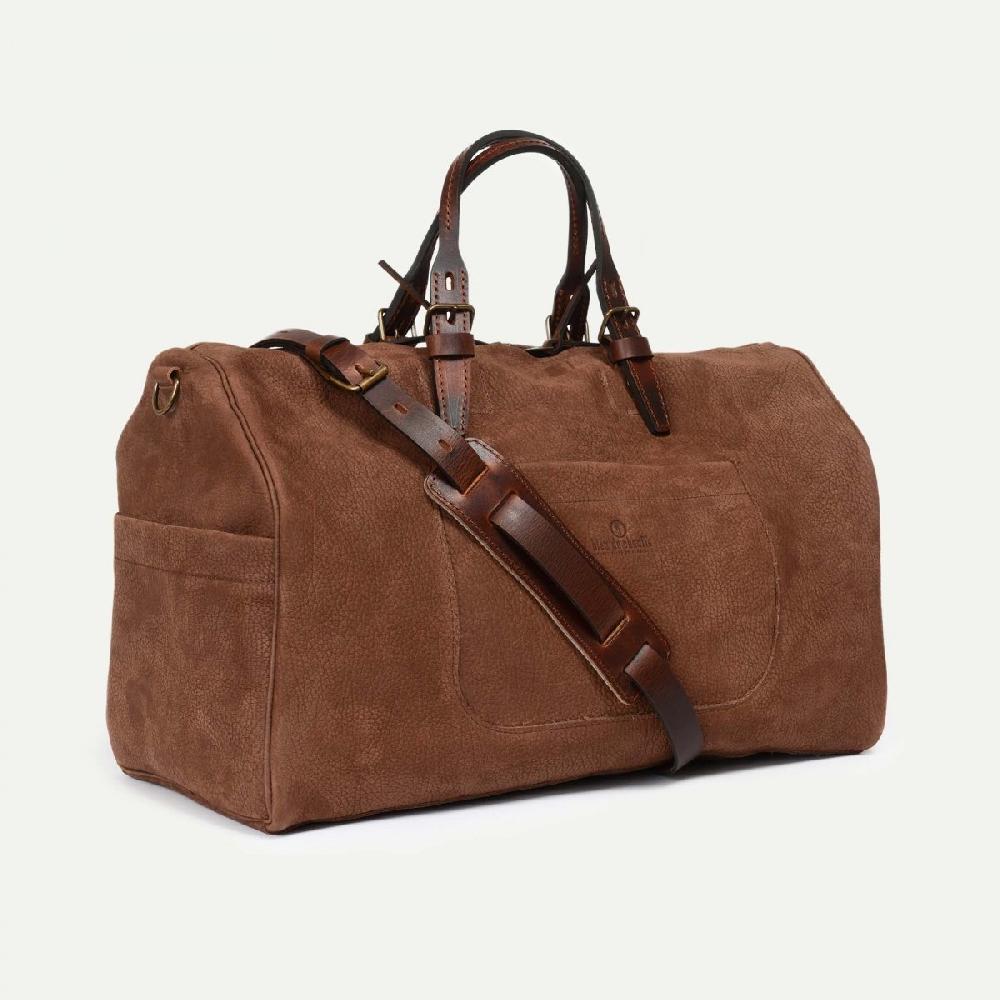 bleu de chauffe Sac de voyage en cuir Homme HOBO - Marron - sac weekend tendance - Fabriqué en France