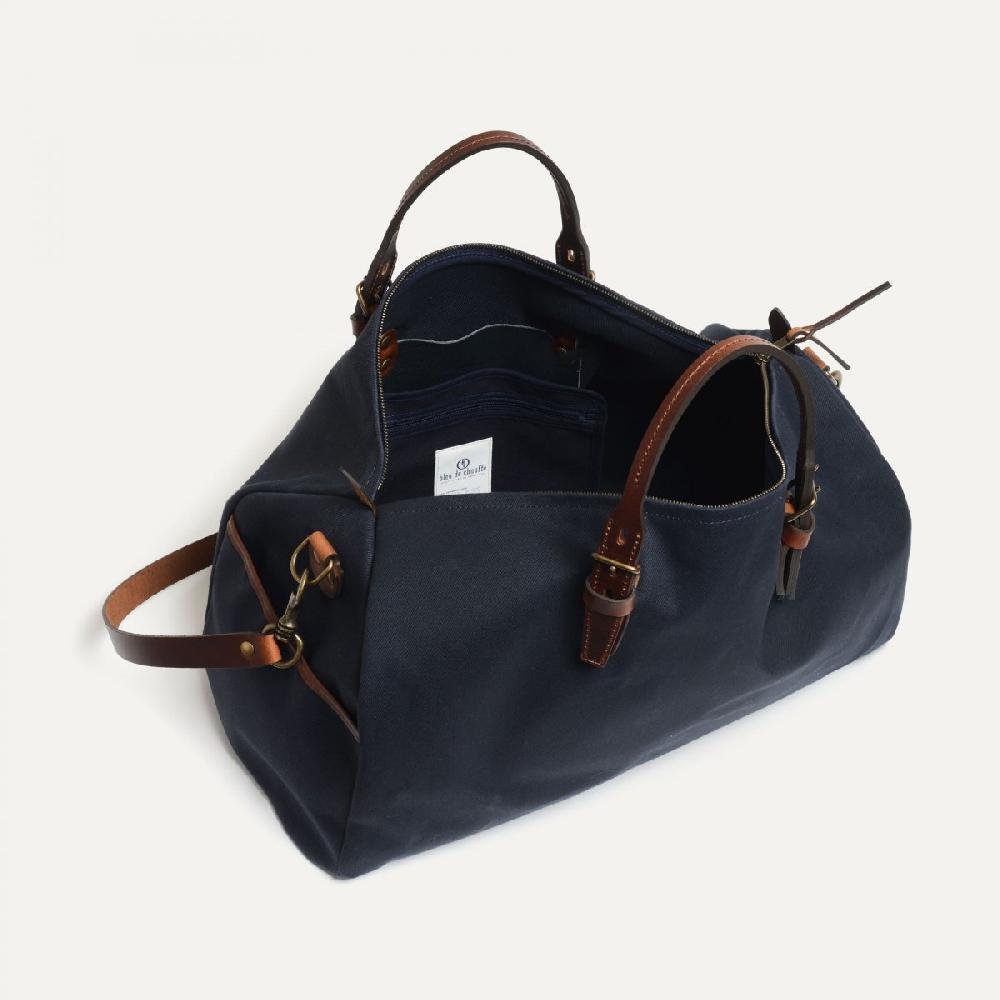 Bleu De Chauffe Sac De Voyage Toile Et Cuir HOBO - Bleu Marine - Sac Weekend Tendance - Made In France - Sac Voyage Homme Sac Voyage Femme